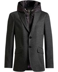 Etro - Herringbone Detachable-Hood Blazer - Lyst