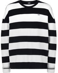 Gcds - Gestreiftes Sweatshirt Mit Logo-Applikation - Lyst