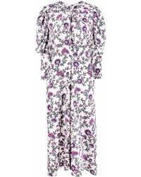 Isabel Marant - Floral-Print Silk Midi Dress - Lyst