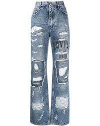 Dolce & Gabbana - Gerade Jeans im Distressed-Look - Lyst
