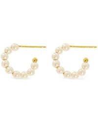 Hzmer Jewelry - Pearl-Embellished Hoop Earrings - Lyst