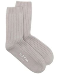 N.Peal Cashmere - Ribbed Bed Socks - Lyst