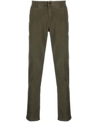Incotex - Logo-embroidered Straight-leg Trousers - Lyst