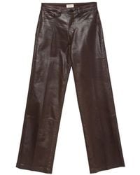L'Agence - Coated Wide-Leg Trousers - Lyst