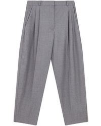 Stella McCartney - Flannel Cropped Pleated Trousers - Lyst