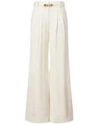 Zimmermann - Belted Wide-Leg Trousers - Lyst