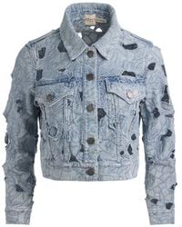 Alice + Olivia - Embroidered Eyelet Jacket - Lyst