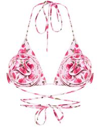 Magda Butrym - Floral-Print Bikini Top - Lyst
