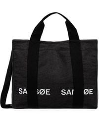 Samsøe & Samsøe - Salucas Logo-Print Canvas Tote Bag - Lyst