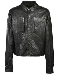 Rick Owens - Crinkled-Effect Leather Jacket - Lyst