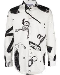 Moschino - Graphic-print Long-sleeve Cotton Shirt - Lyst