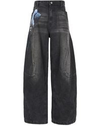 CROQUIS - Sculpturale Jeans Met Wijde Pijpen En Schelpvormig Silhouet - Lyst