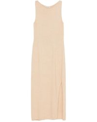 SERGIO MORETTI FIRENZE - Sleeveless Side-Slit Midi Dress - Lyst