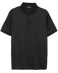 Emporio Armani - Logo-Monogram Short-Sleeve Polo Shirt - Lyst