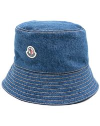 Moncler - Sombrero de pescador vaquero con parche del logo - Lyst