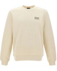 EA7 - Logo-Patch Ribbed-Finish Sweater - Lyst