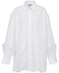 MSGM - Vestido Camisero De Manga Larga - Lyst