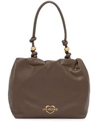 Love Moschino - Sac Porté Épaule À Anse Nouée Et Ornements De Perles - Lyst