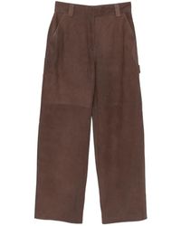 IRO - Leather Panelled Trousers - Lyst
