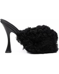 Giambattista Valli - 105Mm Shearling Strap Sandals - Lyst