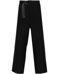 OAMC - Belted Cotton Straight-leg Trousers - Lyst