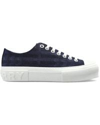 Burberry - Logo Plaque Platform Sneakers - Lyst