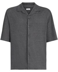 Brunello Cucinelli - Camp-Collar Short-Sleeve Shirt - Lyst