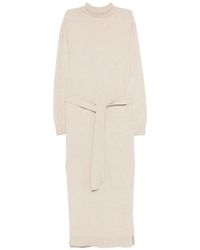 Nanushka - Turtleneck Tie Knitted Midi Dress - Lyst