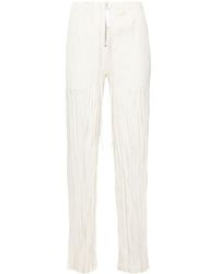 Helmut Lang - Crease-effect Satin Trousers - Lyst
