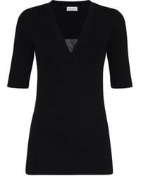 Brunello Cucinelli - Vネック Tシャツ - Lyst