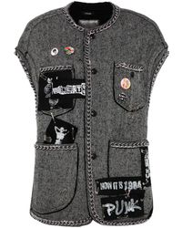 R13 - Herringbone-Pattern Sleeveless Jacket - Lyst