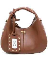 Ganni - Mini Hobo Stud-Embellished Totebag - Lyst