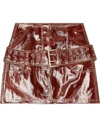 DIESEL - Belted Patent-Leather Mini Skirt - Lyst