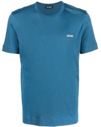 Zegna - T-shirt en coton à détail de logo - Lyst