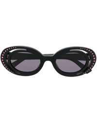 Marni - Crystal-embellishment Oval-frame Sunglasses - Lyst