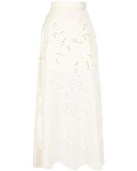Elie Saab - Embroidered Maxi Skirt - Lyst
