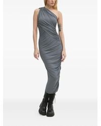 Rick Owens - Abito Midi Monospalla Con Design Drappeggiato - Lyst