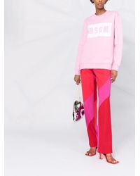 MSGM - Sudadera Con Cuello Redondo Y Logo - Lyst