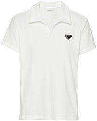 Prada - Poloshirt Met Logoplakkaat - Lyst