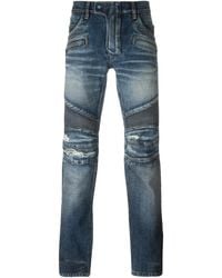 Balmain - Biker Jeans - Lyst