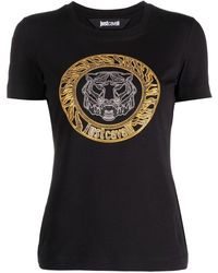 Just Cavalli - Logo-print Stud-embellished T-shirt - Lyst