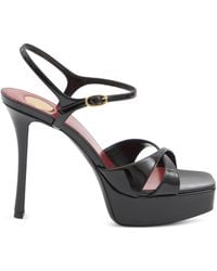 Saint Laurent - Debbie Patent Leather Sandals - Lyst