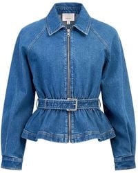 Cinq À Sept - Veste Ceinturée Briar En Jean À Basques - Lyst