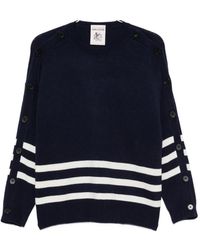 Semicouture - Button-Detail Striped Sweater - Lyst