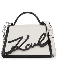 Karl Lagerfeld - Signature Leather Top-handle Bag - Lyst