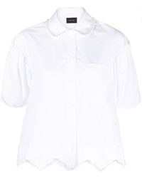 Simone Rocha - Faux Pearl-embellished Cotton Shirt - Women's - Cotton - Lyst