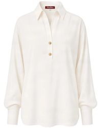 Max Mara - Button-Detailed Silk Shirt - Lyst