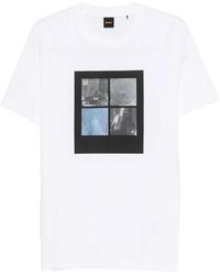BOSS - Printed-Artwork T-Shirt - Lyst