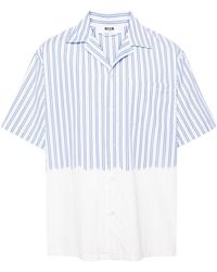 MSGM - Pinstriped Cotton Shirt - Lyst