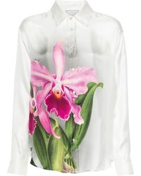 Pierre Louis Mascia - Aloe orchid-print silk shirt - Lyst